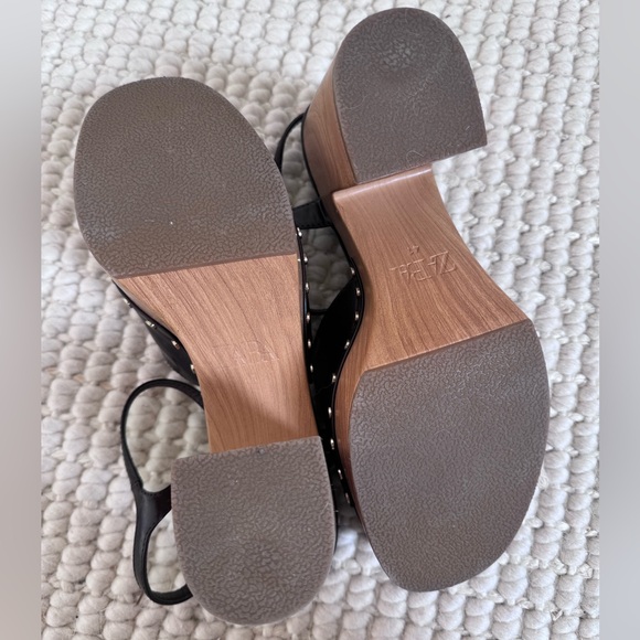 Zara Platform Sandal Brown with Studs size 41 Like New - Picture 5 of 6
